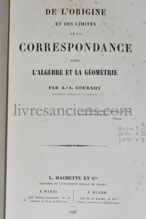 Photo COURNOT, Antoine-Augustin.&nbsp;