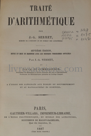 Photo SERRET, Joseph-Alfred.&nbsp;