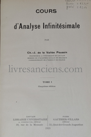 Photo DE LA VALLÉE POUSSIN, Charles-Jean.&nbsp;