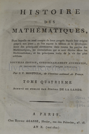 Photo MONTUCLA, Jean-Étienne.&nbsp;