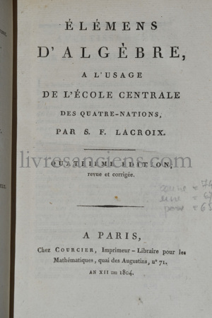 Photo LACROIX, Sylvestre-François.&nbsp;