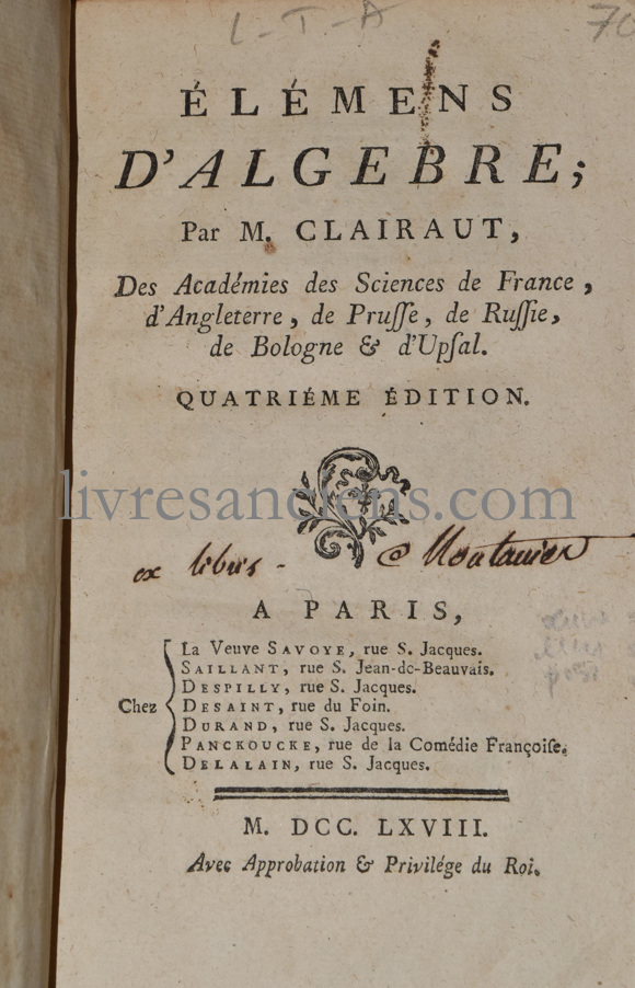 Photo CLAIRAUT, Alexis.&nbsp;