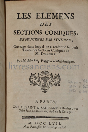 Photo LA HIRE, Philippe (de) || MAUDUIT, Antoine-René.&nbsp;