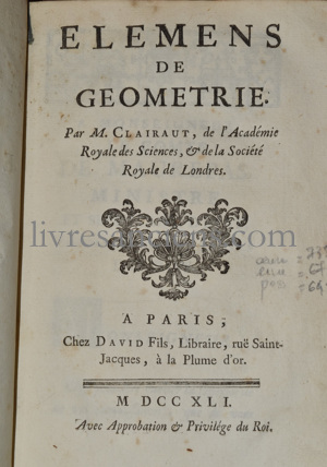 Photo CLAIRAUT, Alexis.&nbsp;