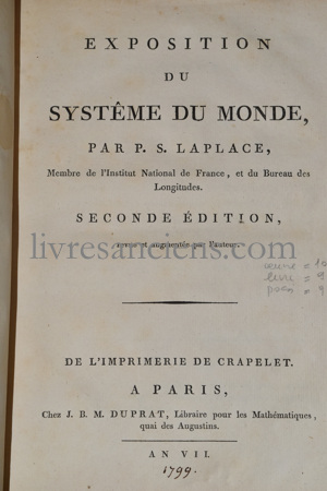 Photo LAPLACE, Pierre-Simon de.&nbsp;