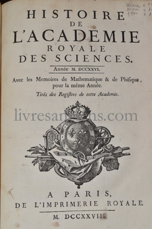 Photo [ACADEMIE ROYALE DES SCIENCES] MAUPERTUIS, Pierre Louis Moreau (de) || CASSINI, Jacques.&nbsp;