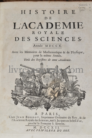 Photo [ACADEMIE ROYALE DES SCIENCES] VARIGNON, Pierre.&nbsp;