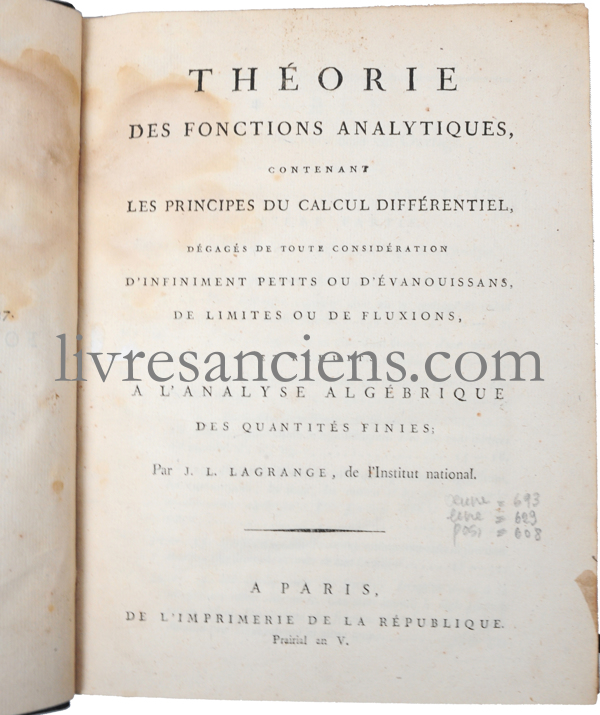 Photo LAGRANGE, Joseph-Louis.&nbsp;