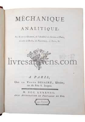 Photo LAGRANGE, Joseph-Louis, comte de.&nbsp;