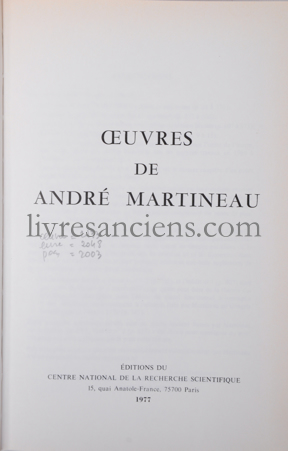 Photo MARTINEAU, André.&nbsp;