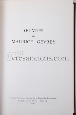 Photo GEVREY, Maurice.&nbsp;