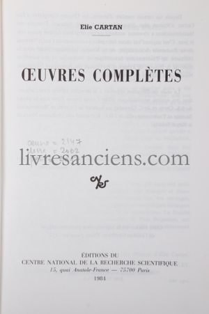 Photo CARTAN, Elie.&nbsp;