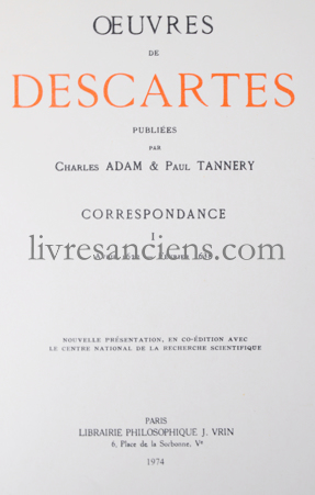 Photo DESCARTES || TANNERY, Paul.&nbsp;