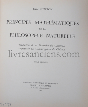 Photo NEWTON, Isaac || CHATELET, Emilie du.&nbsp;