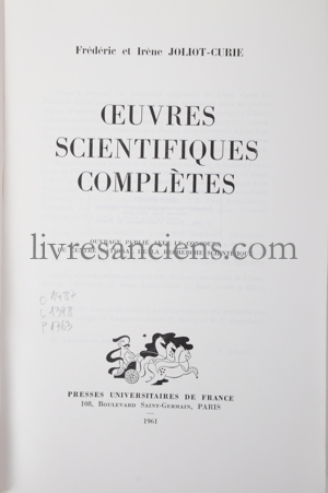 Photo JOLIOT-CURIE, Frédéric et Irène.&nbsp;