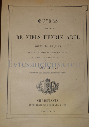 Photo ABEL, Niels Henrik.&nbsp;