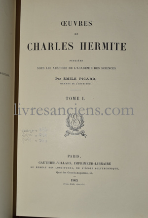Photo HERMITE, Charles.&nbsp;