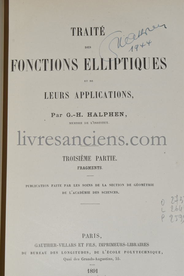 Photo HALPHEN, Georges-Henri.&nbsp;