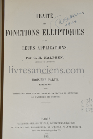 Photo HALPHEN, Georges-Henri.&nbsp;