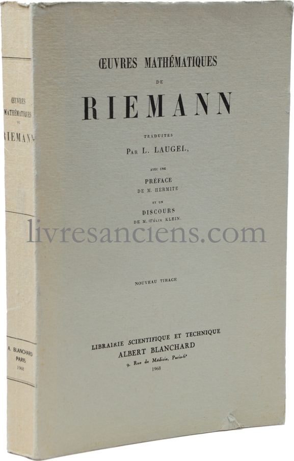 Photo RIEMANN, Bernhard.&nbsp;