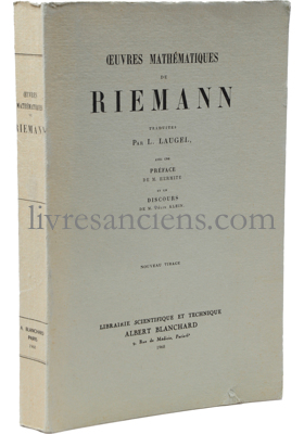 Photo RIEMANN, Bernhard.&nbsp;
