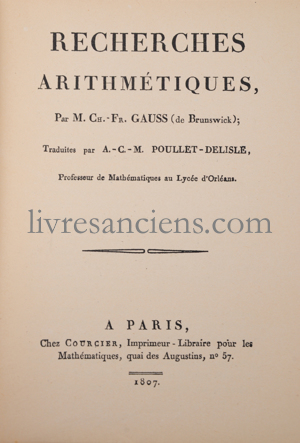 Photo GAUSS, Carl Friedrich.&nbsp;