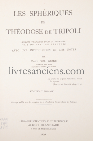 Photo THEODOSE de TRIPOLI || EECKE, Paul Ver.&nbsp;