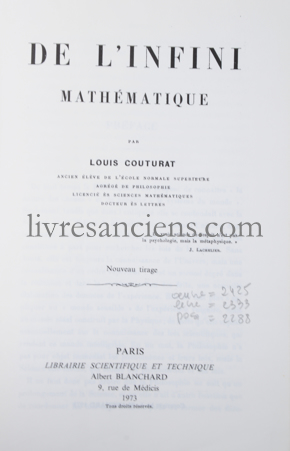 Photo COUTURAT, Louis.&nbsp;