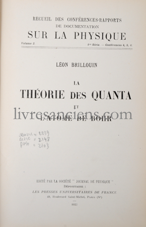Photo BRILLOUIN, Léon || BROGLIE, Maurice de.&nbsp;