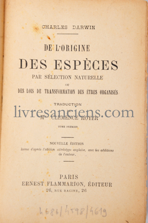 Photo DARWIN, Charles.&nbsp;