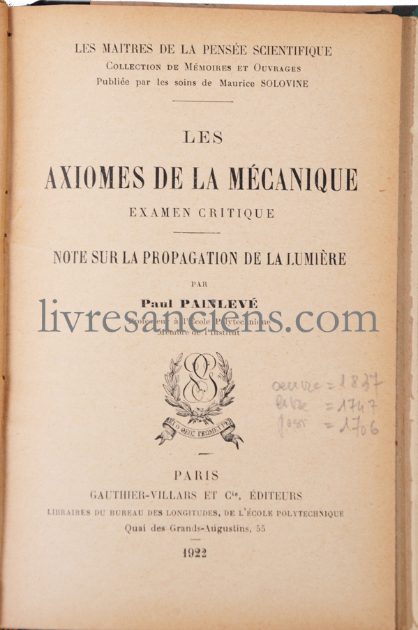 Photo PAINLEVE, Paul.&nbsp;