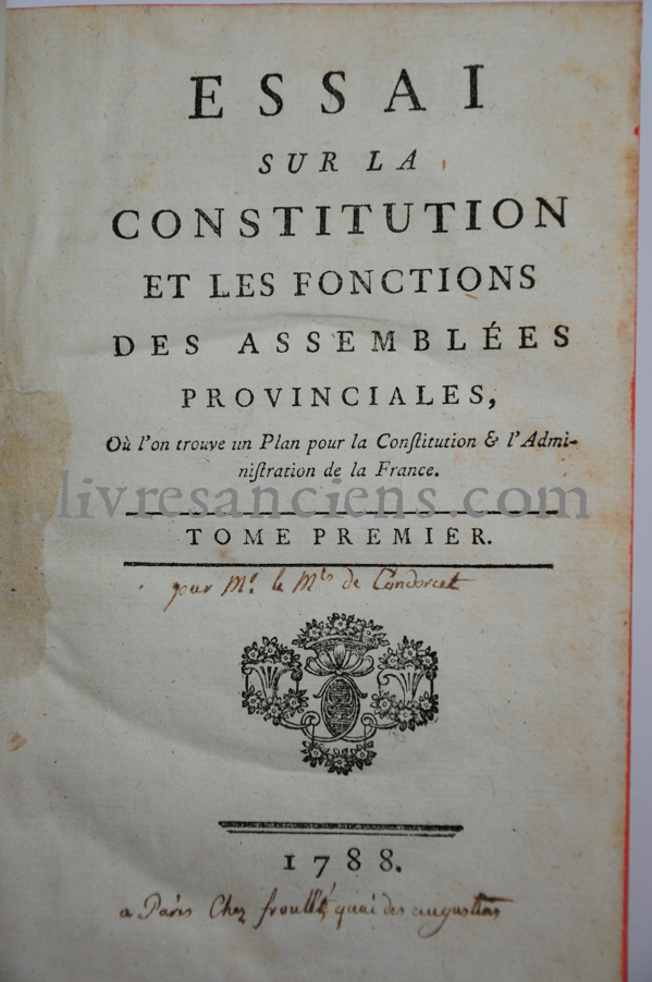 Photo [CONDORCET, Jean Antoine Nicolas de Caritat, marquis de]. 